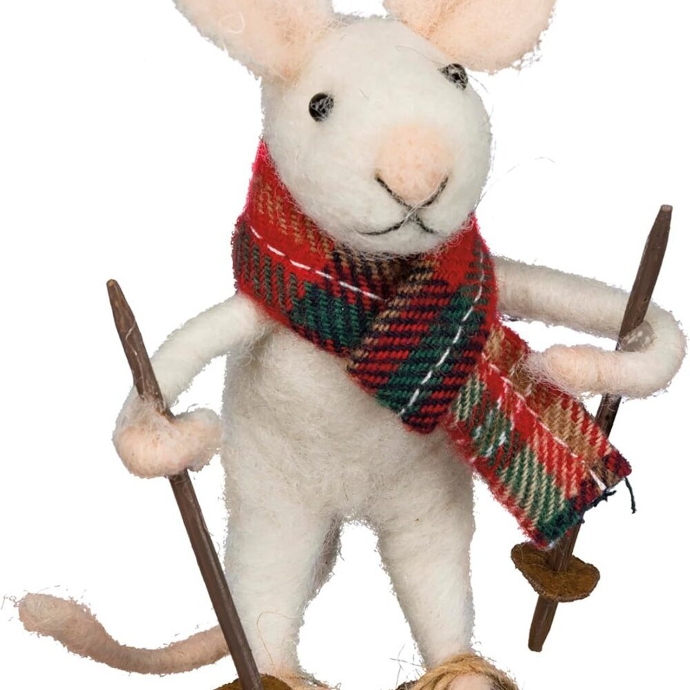 Skiing Mouse Collectible Critter